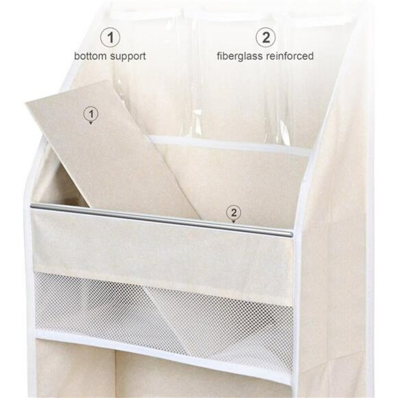 Over Door Hanging Organizer 6 Shelf Storage with Pockets for Closet Pantry - Picture 5 of 7